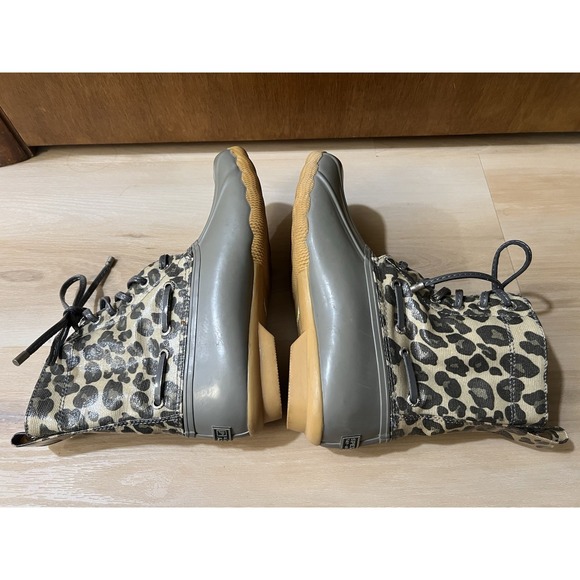 Sperry Women's Size 6.5 Leopard Print Waterproof Saltwater Duck Boot Coated - Picture 6 of 9